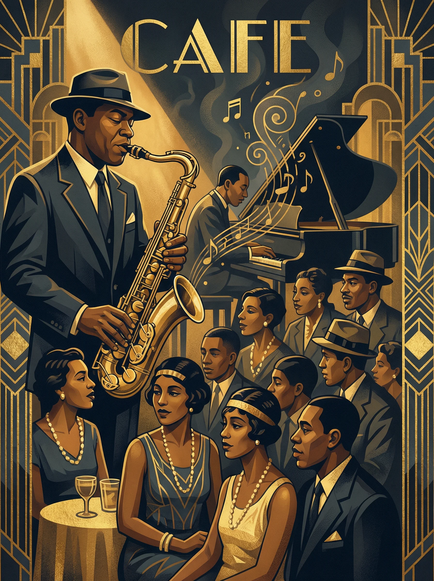 爵士乐手演奏萨克斯风 - 代表 乐游棋牌leg 私人桌